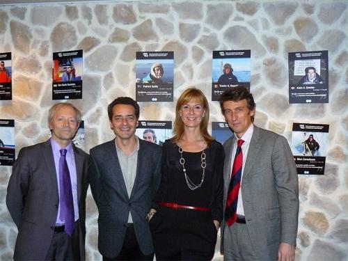 Yvon Le Maho, directeur de recherche au CNRS (IPHC), Stéphane Hergueta, Christine Oberdoff, rédactrice en chef à Ushuaïa TV, et Stanislas Pottier, membre fondateur du Cercle Polaire