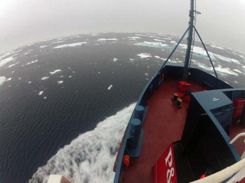 L'Astrolabe rencontre les premières glaces dérivantes de la banquise antarctique